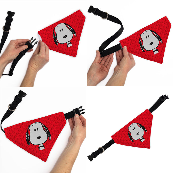 Pet Bandana - Peanuts Snoopy Face and Profile Pose Reds Pet Bandanas Peanuts Worldwide LLC   