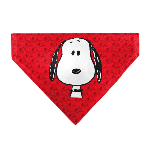 Pet Bandana - Peanuts Snoopy Face and Profile Pose Reds Pet Bandanas Peanuts Worldwide LLC   