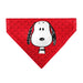 Pet Bandana - Peanuts Snoopy Face and Profile Pose Reds Pet Bandanas Peanuts Worldwide LLC   