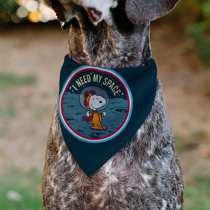 Pet Bandana - Peanuts Astronaut Snoopy I NEED MY SPACE Pose Blue Pet Bandanas Peanuts Worldwide LLC   