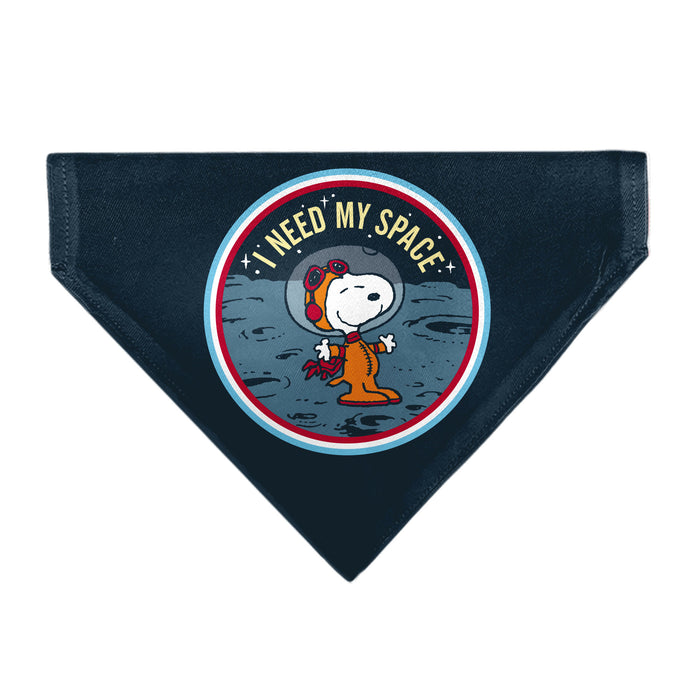 Pet Bandana - Peanuts Astronaut Snoopy I NEED MY SPACE Pose Blue Pet Bandanas Peanuts Worldwide LLC   