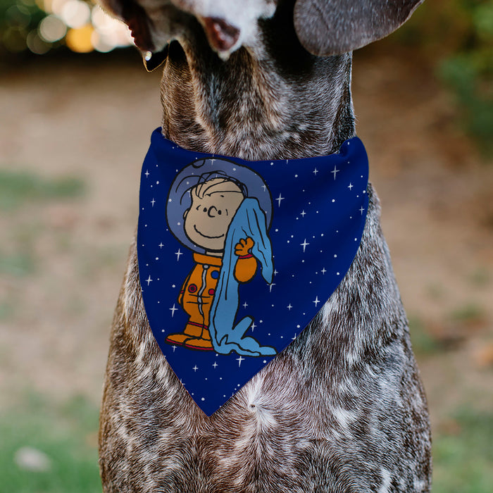 Pet Bandana - Peanuts Astronaut Linus Security Blanket Space Pose Blue Pet Bandanas Peanuts Worldwide LLC   