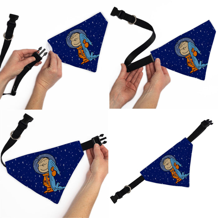 Pet Bandana - Peanuts Astronaut Linus Security Blanket Space Pose Blue Pet Bandanas Peanuts Worldwide LLC   