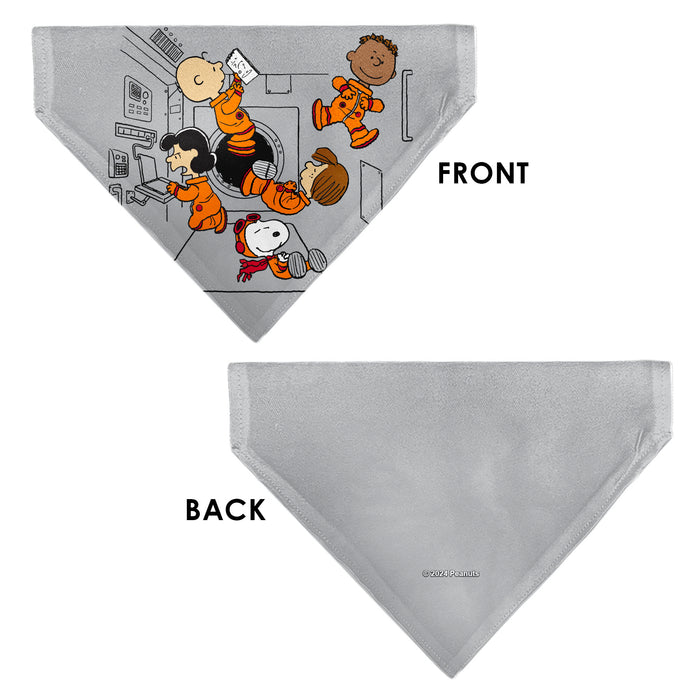 Pet Bandana - Peanuts Gang Floating Astronauts Group Pose Gray Pet Bandanas Peanuts Worldwide LLC   