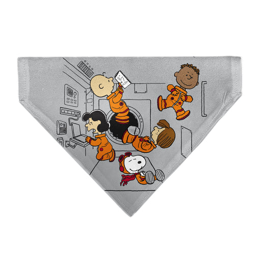 Pet Bandana - Peanuts Gang Floating Astronauts Group Pose Gray Pet Bandanas Peanuts Worldwide LLC   