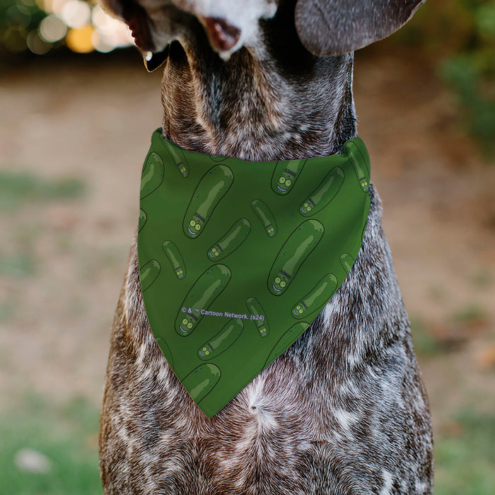 Pet Bandana - Rick and Morty Pickle Rick Pose Scattered Greens Pet Bandanas Rick and Morty   