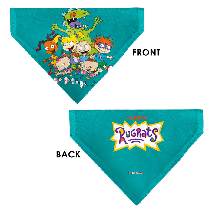 Pet Bandana - Rugrats Kids Group Pose and Title Logo Blue Pet Bandanas Nickelodeon   