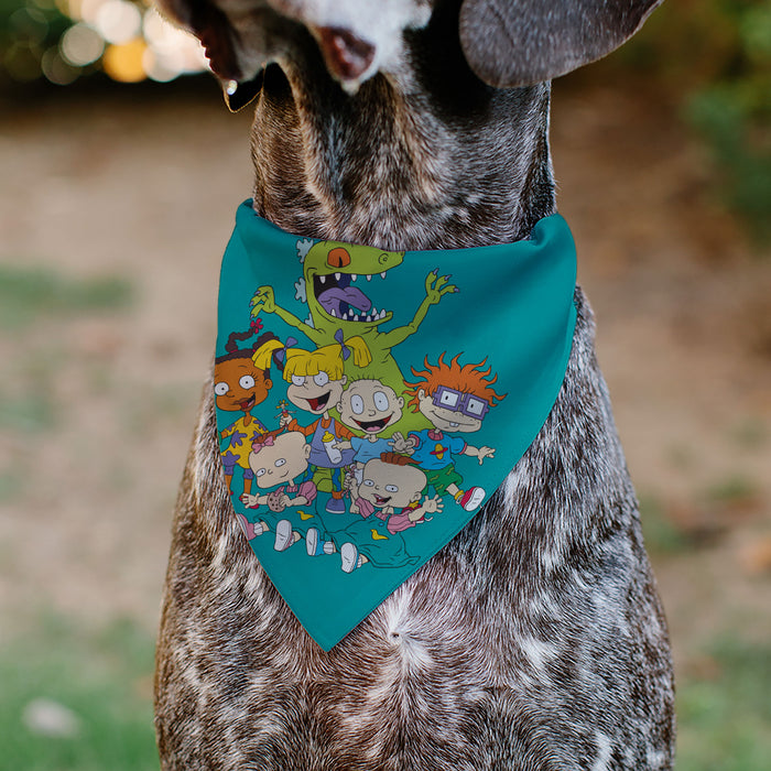 Pet Bandana - Rugrats Kids Group Pose and Title Logo Blue Pet Bandanas Nickelodeon   