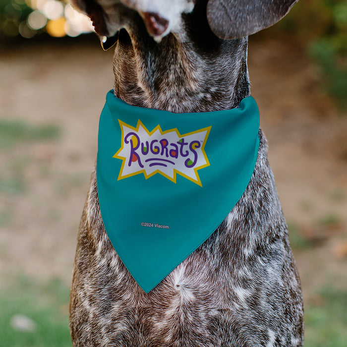 Pet Bandana - Rugrats Kids Group Pose and Title Logo Blue Pet Bandanas Nickelodeon   