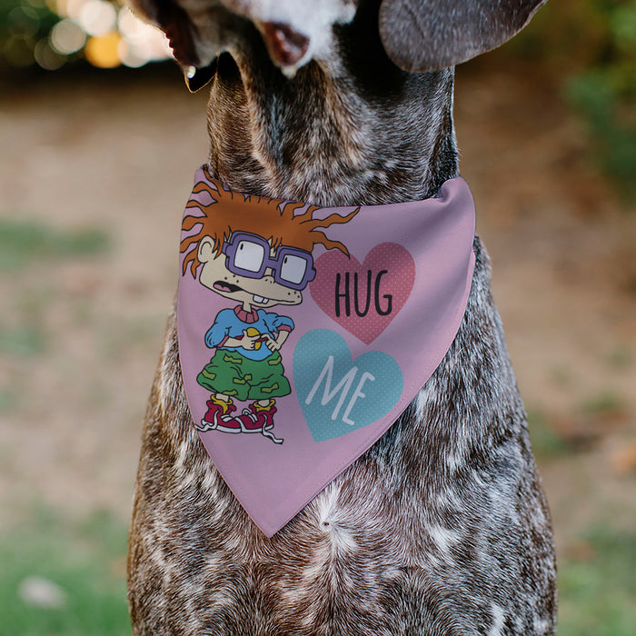 Pet Bandana - Rugrats Chuckie HUG ME Hearts Pose Pink Pet Bandanas Nickelodeon   