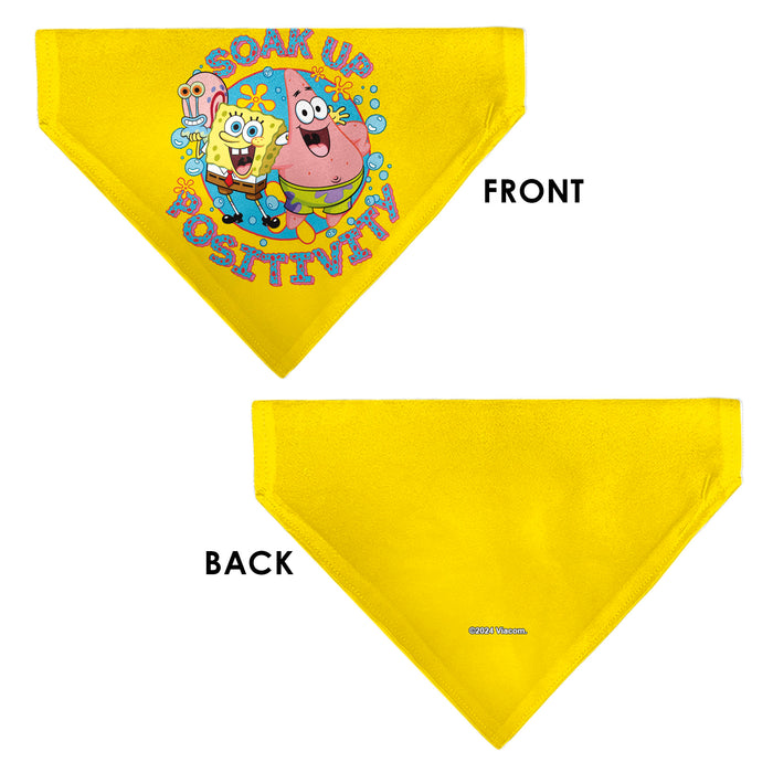 Pet Bandana - SpongeBob SquarePants and Friends SOAK UP POSITIVITY Pose Yellow Pet Bandanas Nickelodeon   