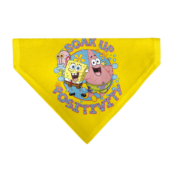 Pet Bandana - SpongeBob SquarePants and Friends SOAK UP POSITIVITY Pose Yellow Pet Bandanas Nickelodeon   