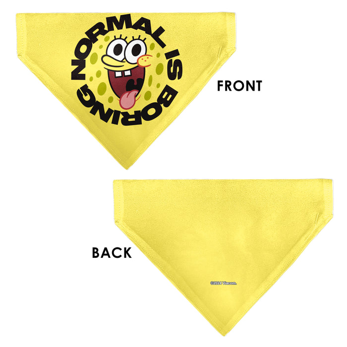 Pet Bandana - SpongeBob SquarePants NORMAL IS BORING Pose Yellows Pet Bandanas Nickelodeon   