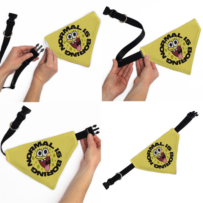 Pet Bandana - SpongeBob SquarePants NORMAL IS BORING Pose Yellows Pet Bandanas Nickelodeon   