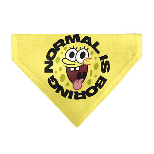 Pet Bandana - SpongeBob SquarePants NORMAL IS BORING Pose Yellows Pet Bandanas Nickelodeon   