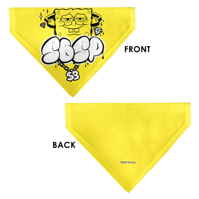 Pet Bandana - SpongeBob SquarePants SPSP $B Chain Pose Yellow Pet Bandanas Nickelodeon   