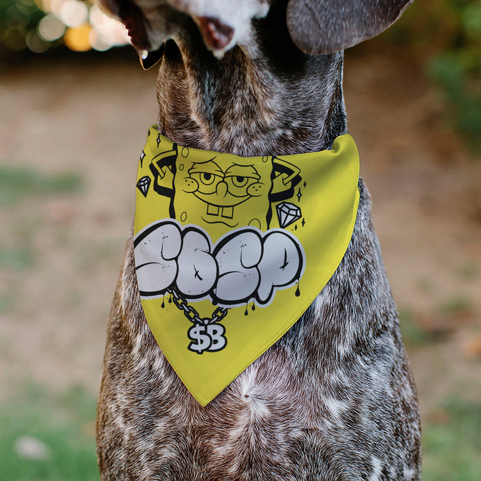 Pet Bandana - SpongeBob SquarePants SPSP $B Chain Pose Yellow Pet Bandanas Nickelodeon   