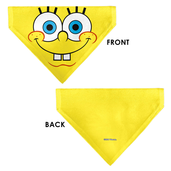 Pet Bandana - SpongeBob SquarePants Face Close-Up Yellow Pet Bandanas Nickelodeon   