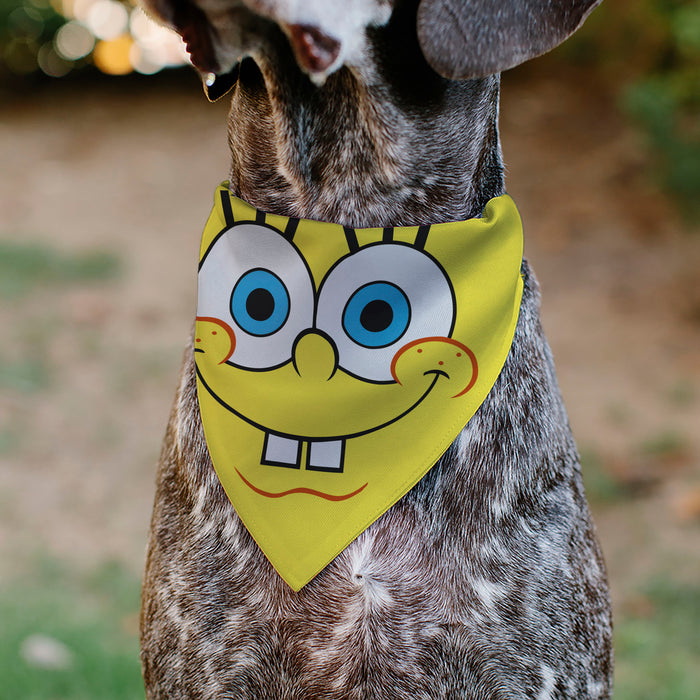 Pet Bandana - SpongeBob SquarePants Face Close-Up Yellow Pet Bandanas Nickelodeon   