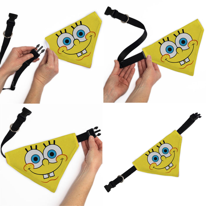 Pet Bandana - SpongeBob SquarePants Face Close-Up Yellow Pet Bandanas Nickelodeon   