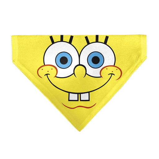 Pet Bandana - SpongeBob SquarePants Face Close-Up Yellow Pet Bandanas Nickelodeon   