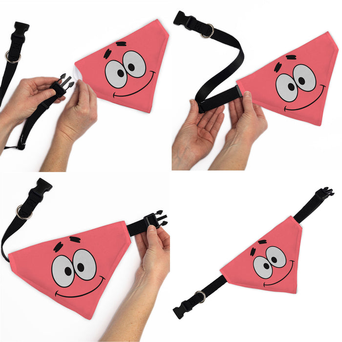 Pet Bandana - SpongeBob SquarePants Patrick Star Face Close-Up Pink Pet Bandanas Nickelodeon   