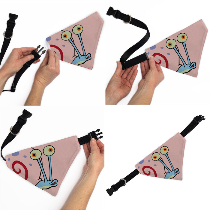 Pet Bandana - SpongeBob SquarePants Gary the Snail Face Close-Up Pink Pet Bandanas Nickelodeon   