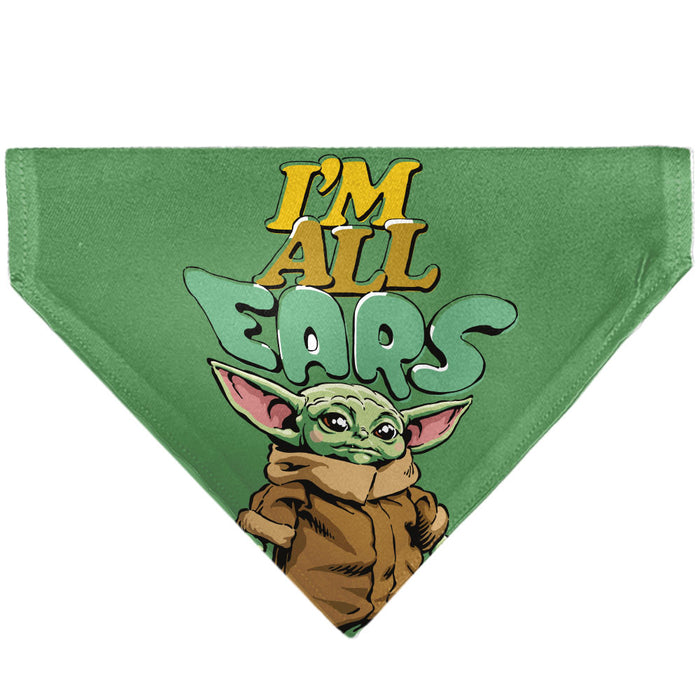 Pet Bandana - Star Wars Grogu I'M ALL EARS Pose Green Pet Bandanas Star Wars