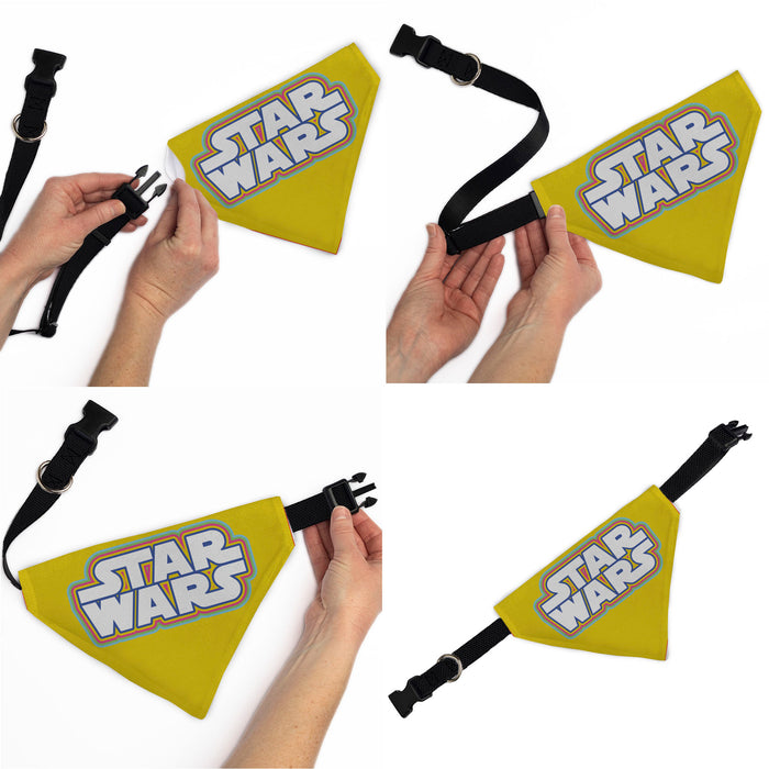 Pet Bandana - STAR WARS Title Logo Yellow/Multi Color/White Pet Bandanas Star Wars   