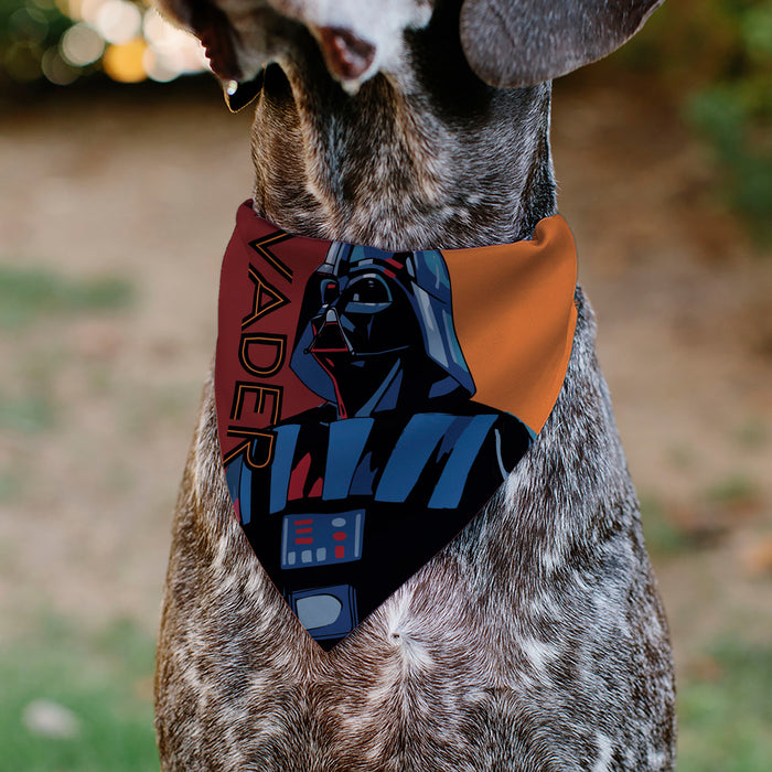 Pet Bandana - Star Wars VADER Text and Pop Art Pose Red/Orange/Black Pet Bandanas Star Wars   