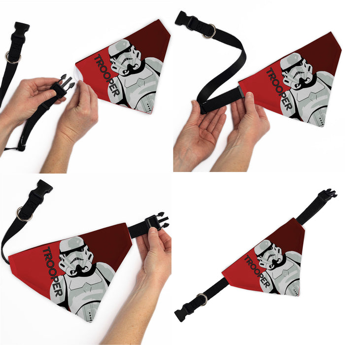 Pet Bandana - Star Wars TROOPER Text and Stormtrooper Pop Art Pose Reds/Black Pet Bandanas Star Wars   