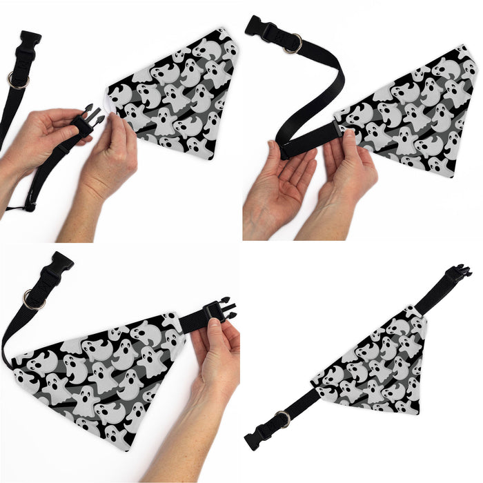 Pet Bandana - Ghosts Scattered Black/White Pet Bandanas Buckle-Down, Inc.   