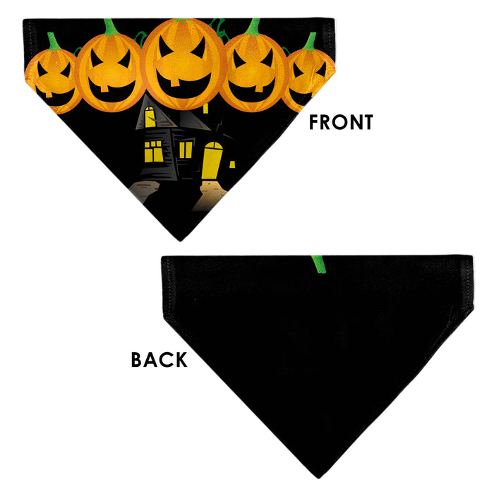 Pet Bandana - Jack-o'-Lanterns/Haunted House Black/Yellow Pet Bandanas Buckle-Down, Inc.   