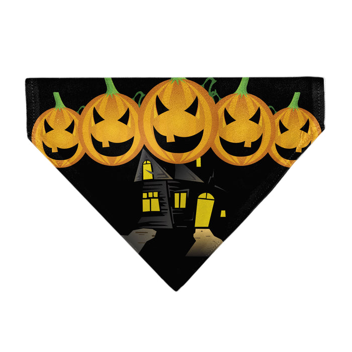 Pet Bandana - Jack-o'-Lanterns/Haunted House Black/Yellow Pet Bandanas Buckle-Down, Inc.   