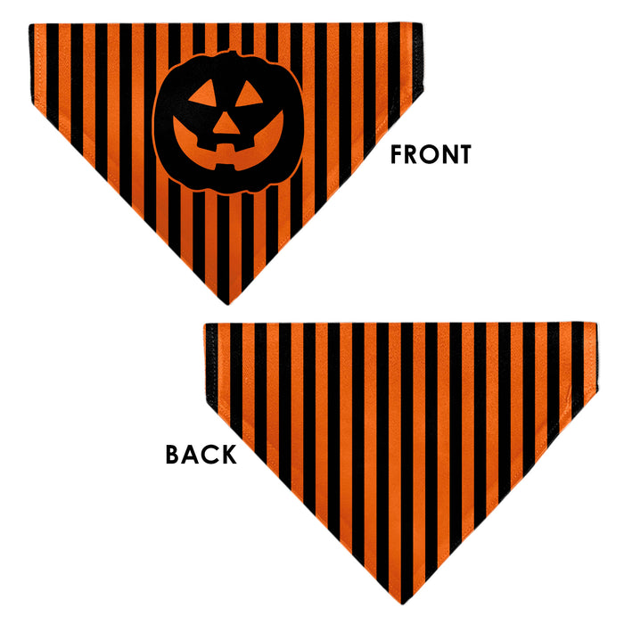 Pet Bandana - Jack-o'-Lantern Pumpkin Stripe Orange/Black Pet Bandanas Buckle-Down, Inc.   