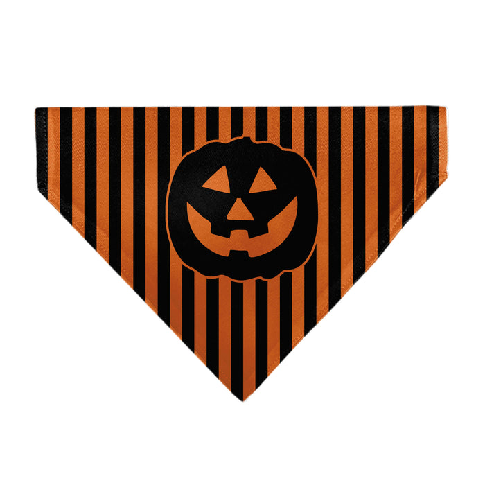 Pet Bandana - Jack-o'-Lantern Pumpkin Stripe Orange/Black Pet Bandanas Buckle-Down, Inc.   