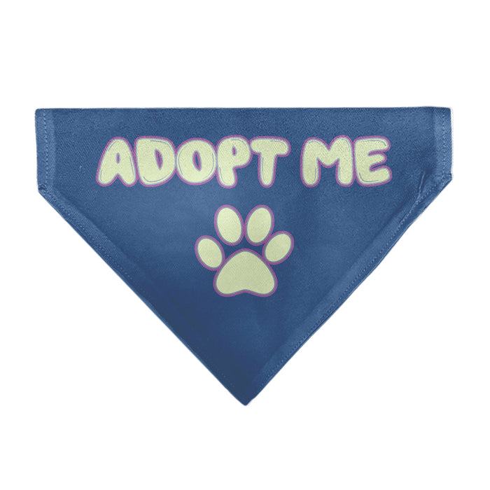 Pet Bandana - ADOPT ME Text and Paw Black/Lavender/Ivory Pet Bandanas Buckle-Down, Inc.   