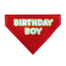 Pet Bandana - BIRTHDAY BOY Text Red/Yellow/Blue/White Pet Bandanas Buckle-Down, Inc.   