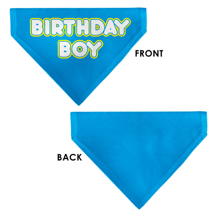 Pet Bandana - BIRTHDAY BOY Text Blue/Yellow/White Pet Bandanas Buckle-Down, Inc.   