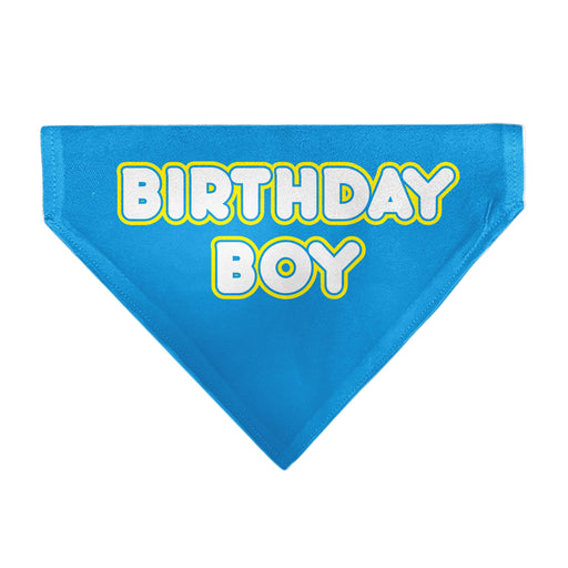 Pet Bandana - BIRTHDAY BOY Text Blue/Yellow/White Pet Bandanas Buckle-Down, Inc.   