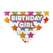 Pet Bandana - BIRTHDAY GIRL Text and Stars White/Multi Color Pet Bandanas Buckle-Down, Inc.   