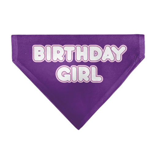 Pet Bandana - BIRTHDAY GIRL Text Purples/White Pet Bandanas Buckle-Down, Inc.   