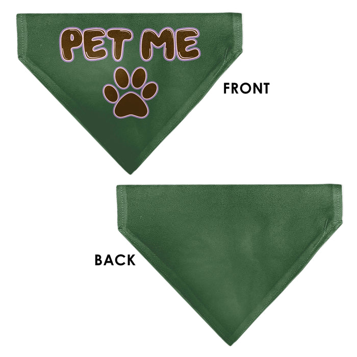 Pet Bandana - PET ME Text and Paw Olive/Pinks/Brown Pet Bandanas Buckle-Down, Inc.   