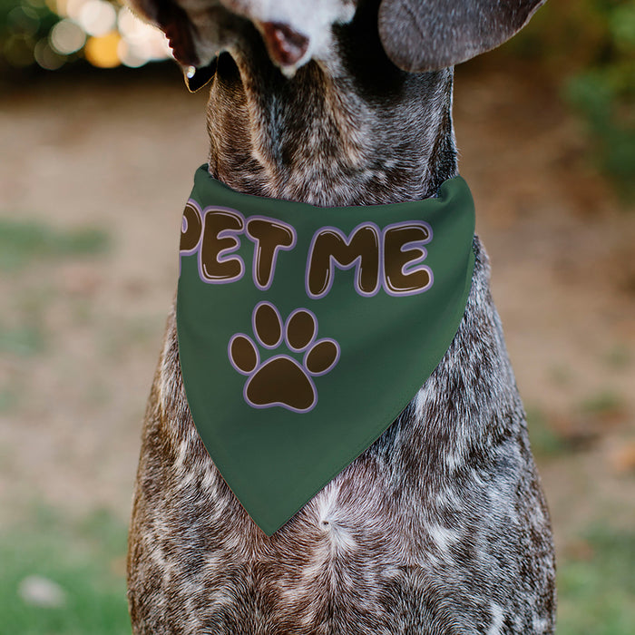 Pet Bandana - PET ME Text and Paw Olive/Pinks/Brown Pet Bandanas Buckle-Down, Inc.   