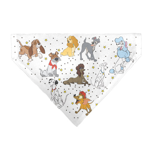 Pet Bandana - Disney Dogs 9-Dog Group Collage/Stars White/Black/Yellow Pet Bandanas Disney   
