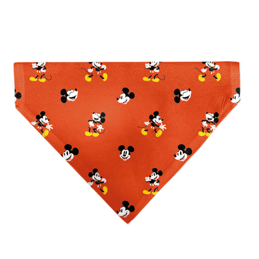 Pet Bandana - Mickey Mouse Poses and Expressions Scattered Red Pet Bandanas Disney   