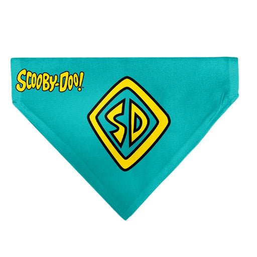 Pet Bandana - Scooby Doo Logo Centered and Collage Blue/Yellow Pet Bandanas Scooby Doo   