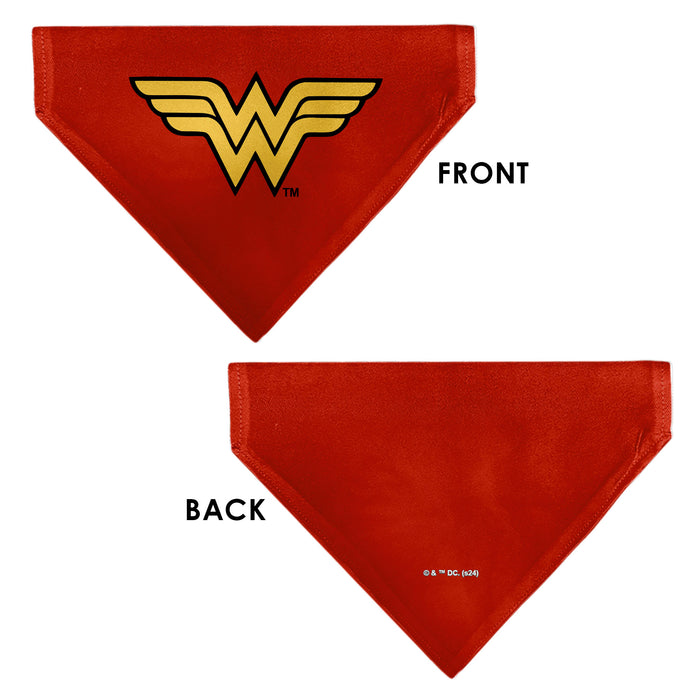 Pet Bandana - Wonder Woman WW Logo Red/Black/Yellow Pet Bandanas DC Comics   