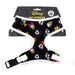 Disney Plastic Buckle Pet Harness, Dog Collar, The Sensational Six Smiling Faces Scattered Black Pet Harnesses Disney   