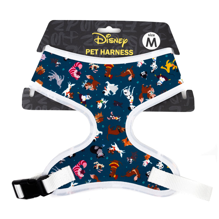 Disney Plastic Buckle Pet Harness, Dog Collar, Cats and Dogs Scattered Blue Black Pet Harnesses Disney   